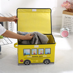 Kids Foldable School Bus Storage Box