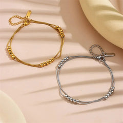Double Layer Beaded Snake Chain Bracelet