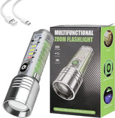 Multifunctional Zoomable Flashlight Torches LED Super Bright Rechargeable