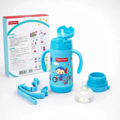 Fisher Price 3-in-1 Baby Insulated Straw Cup and Feeding Bottle Set-300ml