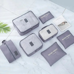Portable Luggage Organizer Cubes & Toiletry Pouch - 6 Pcs