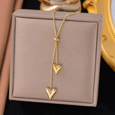 Stainless Steel Up and Down Heart Chain