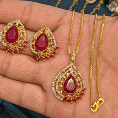 Zircon Locket Set – Locket & Earrings