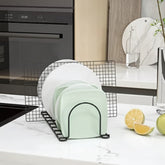 6-Port Metal Kitchen Space Saver, Plate Rack and Sink Organizer Stand