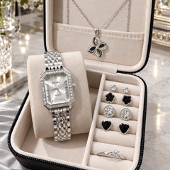 Richel floral/clover women's watch & jewelry gift set - With Box