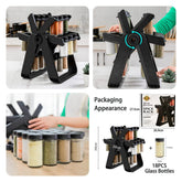 360° Rotating Ferris Wheel Spice Rack Organizer – 18 Pcs Glass Bottles