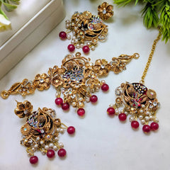 Turkish Choker Set with Earrings & Tikka