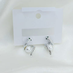 New Twist Crystal Pearl Women’s Dangle Earrings – Each Pair