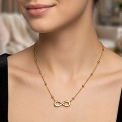Infinity Symbol Bead Accented Chain Necklace