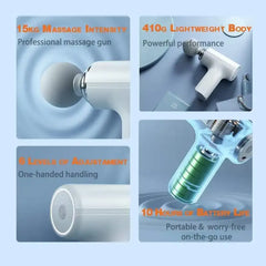Portable Mini Massage Gun with 4 Interchangeable Heads