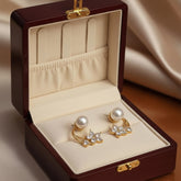 Pearl & crystal floral earrings