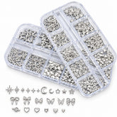 Nail Art Decorations Pearls & Crystal Rivets – Heart, Bow, Moon & Star Designs