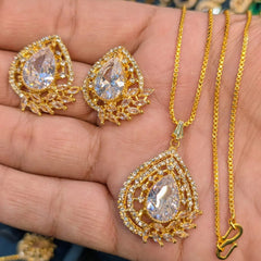 Zircon Locket Set – Locket & Earrings