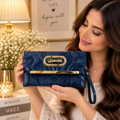 Classy Style Marble Print Envelope Clutch Bag