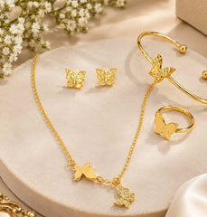 Gold Plated Butterfly Jewelry Set
