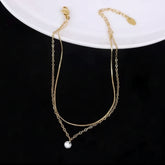 Stainless steel One stone zarcon anklet - Each