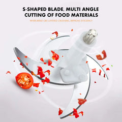 Manual Food Chopper Speedy Chopper with 3 Curved Stainless Steel Blades
