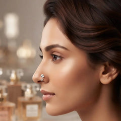 Stainless steel double stone Nose Hoop Ring - Each
