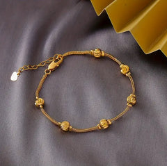 Delicate Gold Beaded Anklet