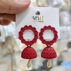 Stainless Steel MMJ Bohemian Floral Jhumka Earrings - Each