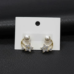 Pearl & crystal floral earrings