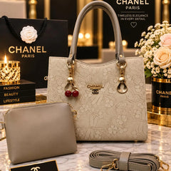 Chanel Embossed Floral Motif Tote Bag