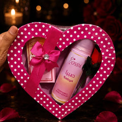 Heart Shape Gift Pack 2 Pcs Perfume 35ml + 200ml Body Spray Set