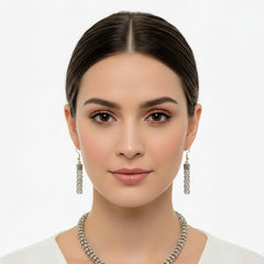 Stone Silver Chain Necklace