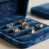 Stainless steel Natural Stone Open Ring - Each