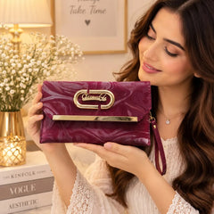 Classy Style Marble Print Envelope Clutch Bag