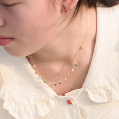Multicolor Crystal Charm Necklace