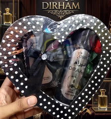 Heart Shape Gift Pack 2 Pcs Perfume 35ml + 200ml Body Spray Set