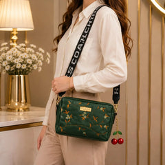 Coach Floral Crossbody Bag with Cherry Charm