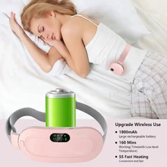 Electric Period Cramp Relief Massager - 3 Vibration Modes & Fast Heating Waist Belt