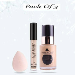 Miss Rose Concealer, Foundation & Blender - 3 Pcs Set