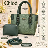 Embossed Floral Handbag Set