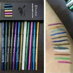 Flormar Waterproof Pencil Eyeliners - Pack of 12