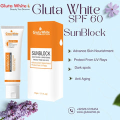 Gluta White Sun Block SPF-60 – 50gm