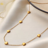 Gold Plated Stainless Tiny Heart Chain Necklace