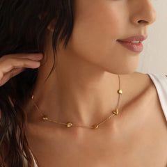 Gold Plated Stainless Tiny Heart Chain Necklace