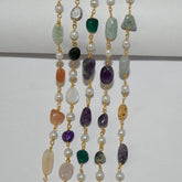 Pearl & Naturel Oval Disco Multi Chains Permanent Bracelet