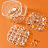 3 Layers Elegant Transparent Crystal Portable Jewllery Box