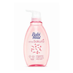 Babi Mild White Sakura Organic Head & Body Baby Bath Wash - 380ml
