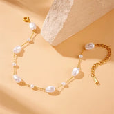 Stainless Steel Elegant Imitation Pearl Bracelet - Each