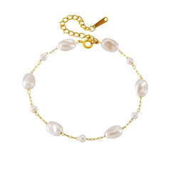 Stainless Steel Elegant Imitation Pearl Bracelet - Each