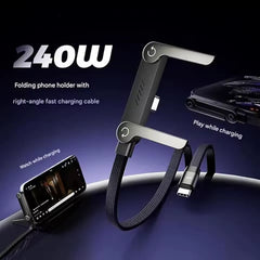 240w Fast Charging Cord With Built-in Phone Stand
