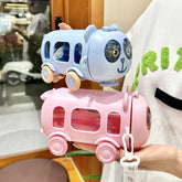 2-in-1 Portable Toy Bus Drinking Bottle