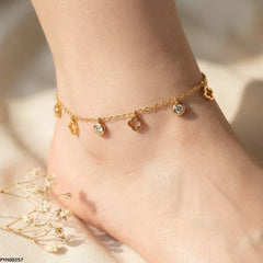 Dainty Gold Four Leaf Clover Anklet