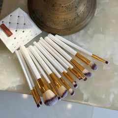 BH Cosmetics Quilted Makeup Brush with Holder - 13 Piece Brush Set