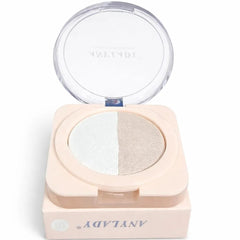 ANYLADY Duo Baked Highlighter Compact – 2-in-1 Shimmer & Glow Powder
